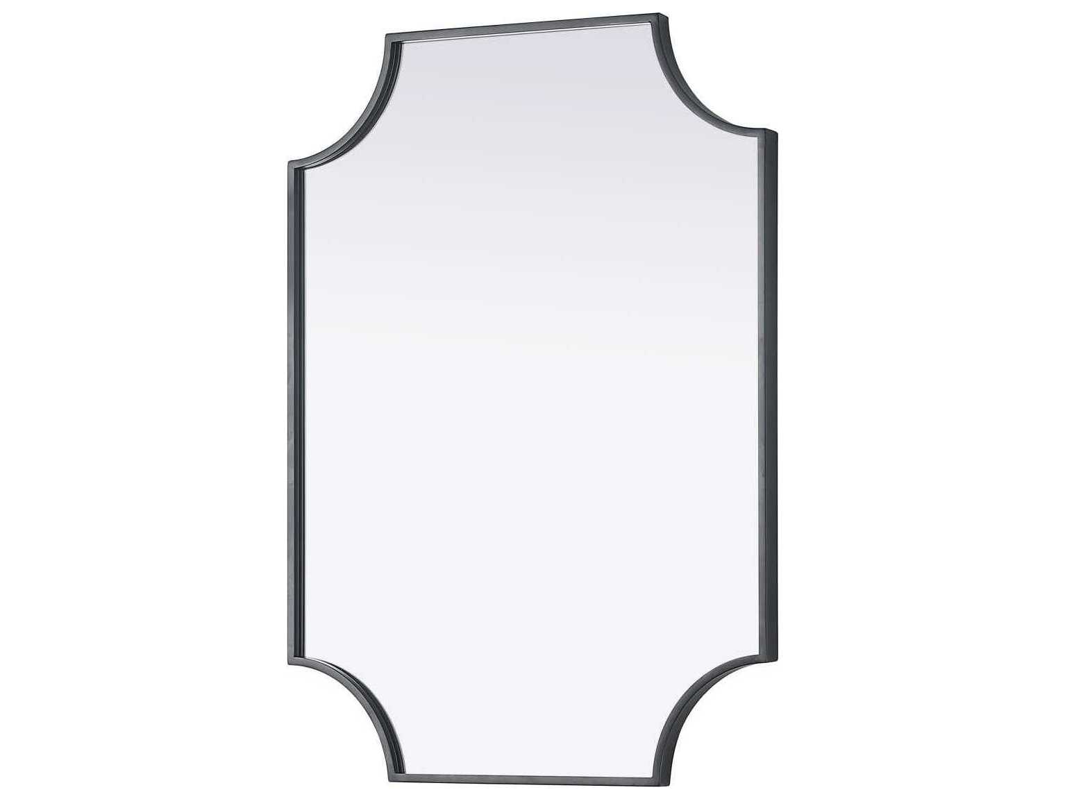Elegant Lighting Everleigh Black Notched Wall Mirror