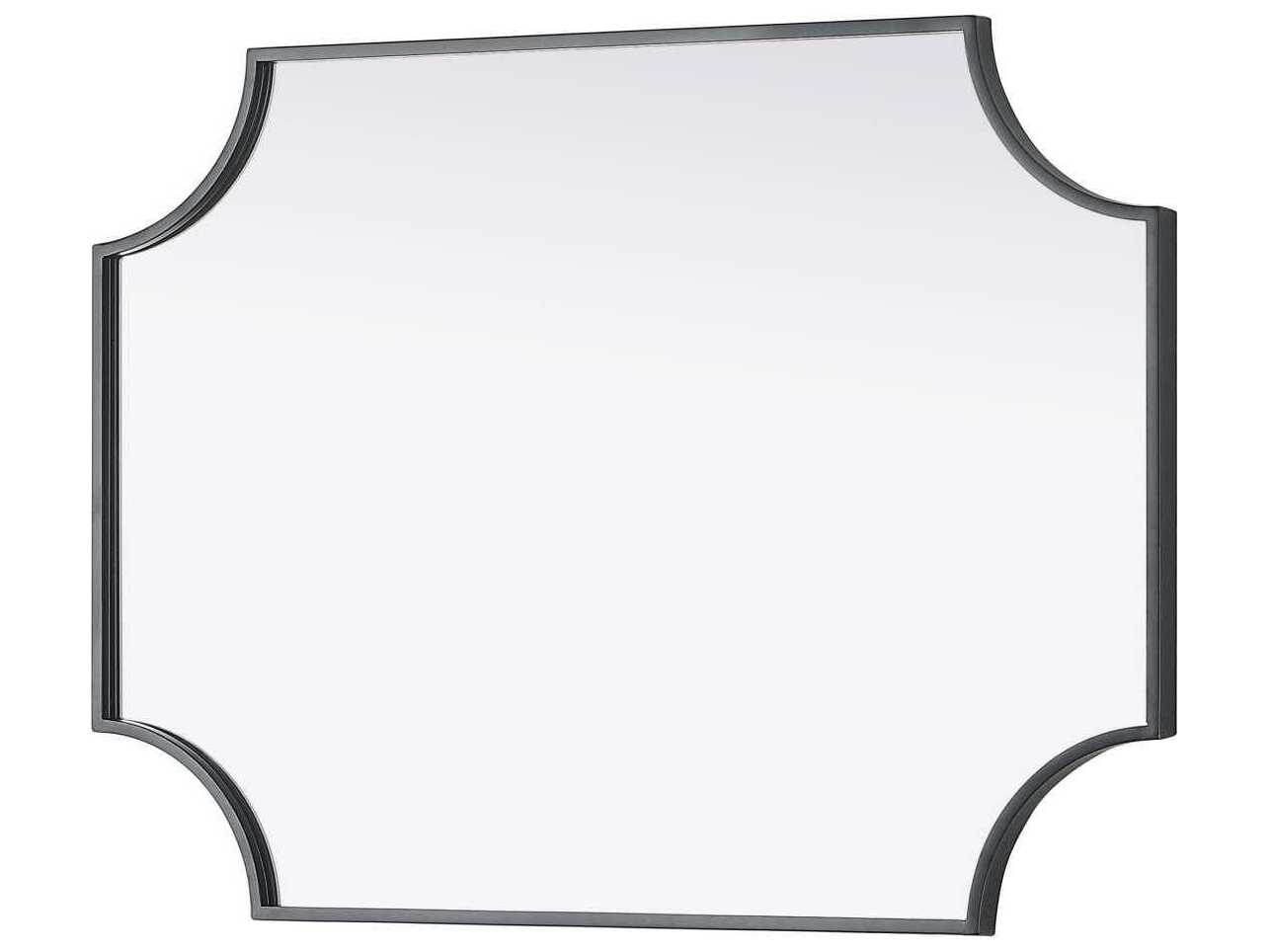 Elegant Lighting Everleigh Black Notched Wall Mirror