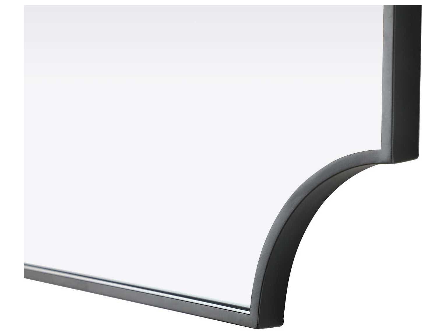 Elegant Lighting Everleigh Black Notched Wall Mirror