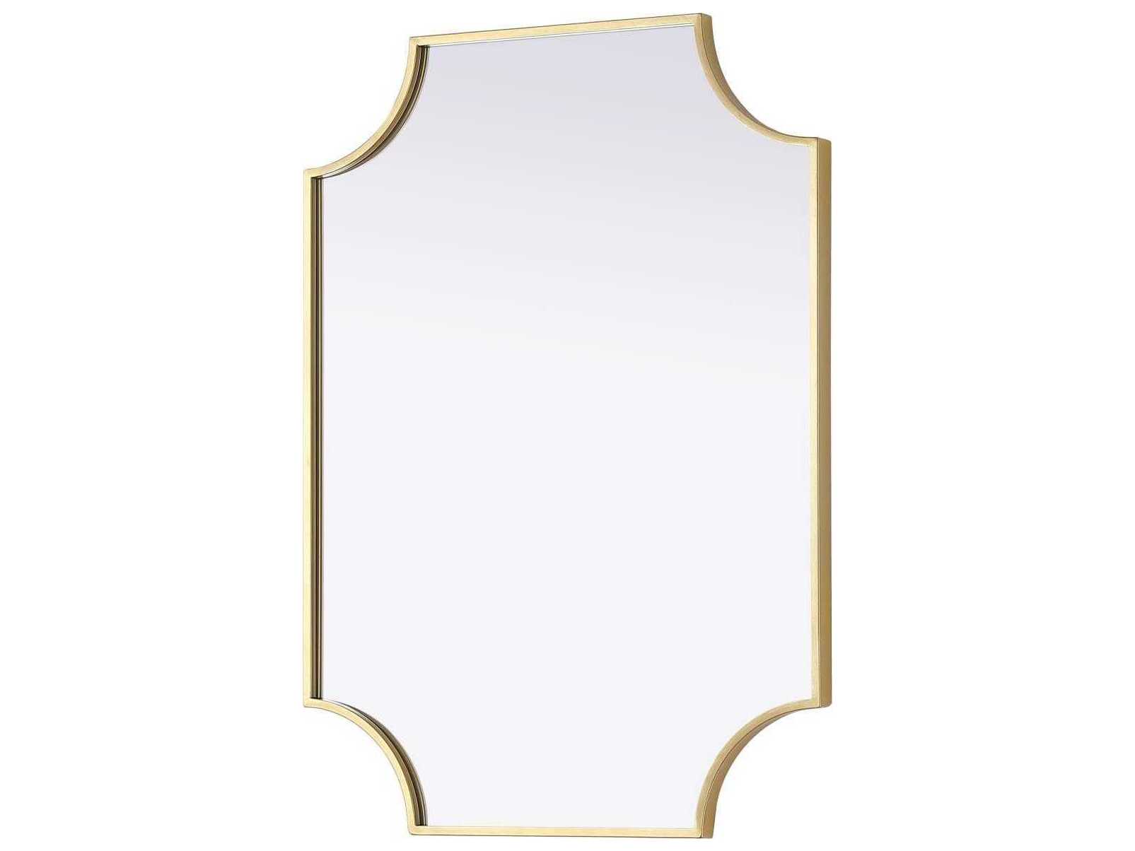 Elegant Lighting Everleigh Brass Notched Wall Mirror