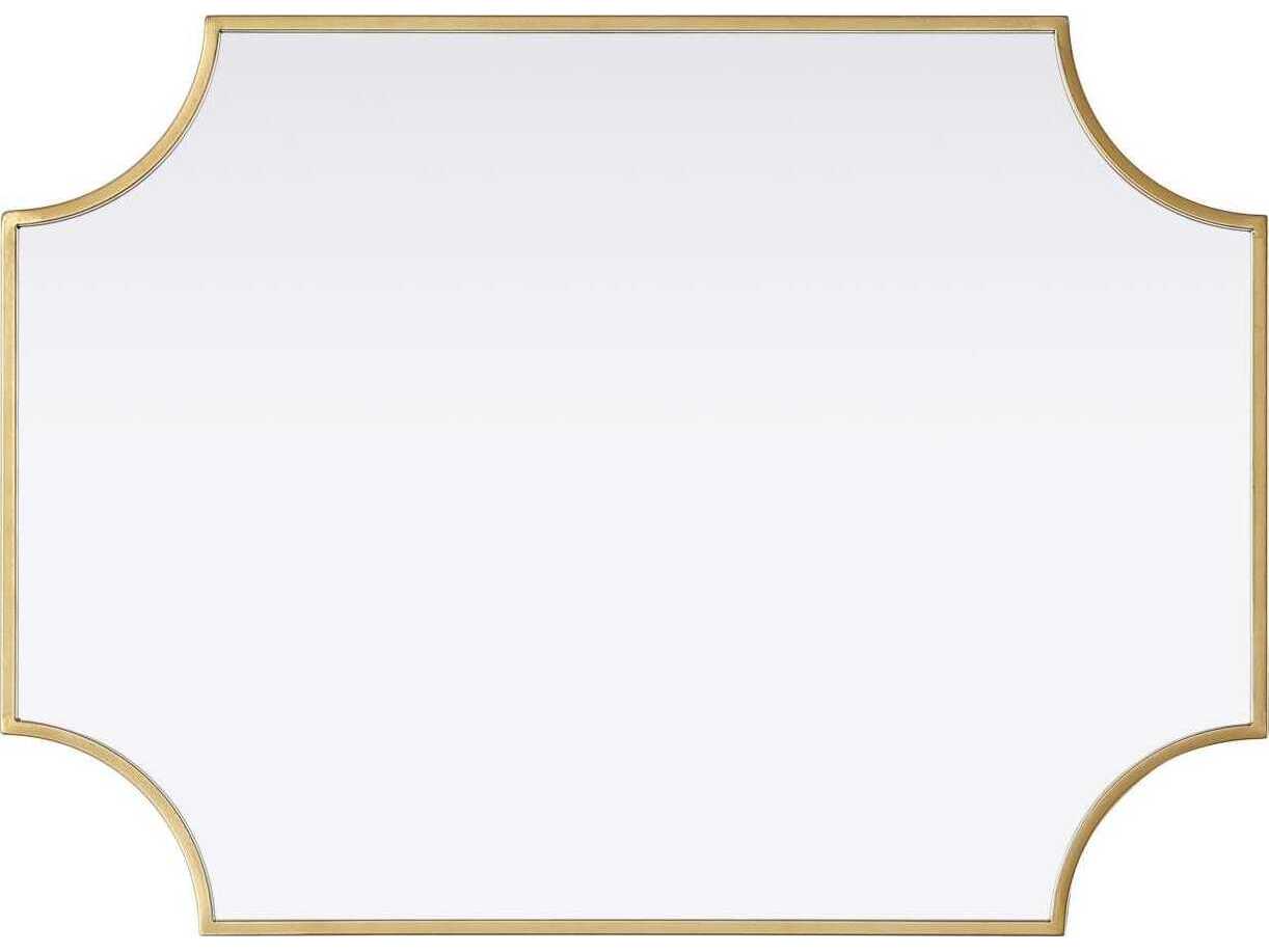 Elegant Lighting Everleigh Brass Notched Wall Mirror