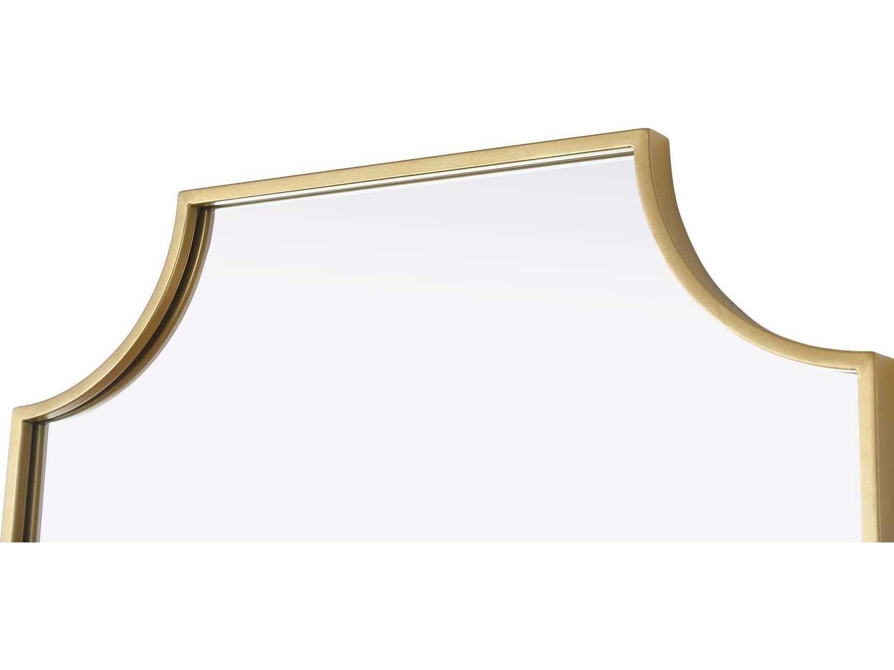 Elegant Lighting Everleigh Brass Notched Wall Mirror