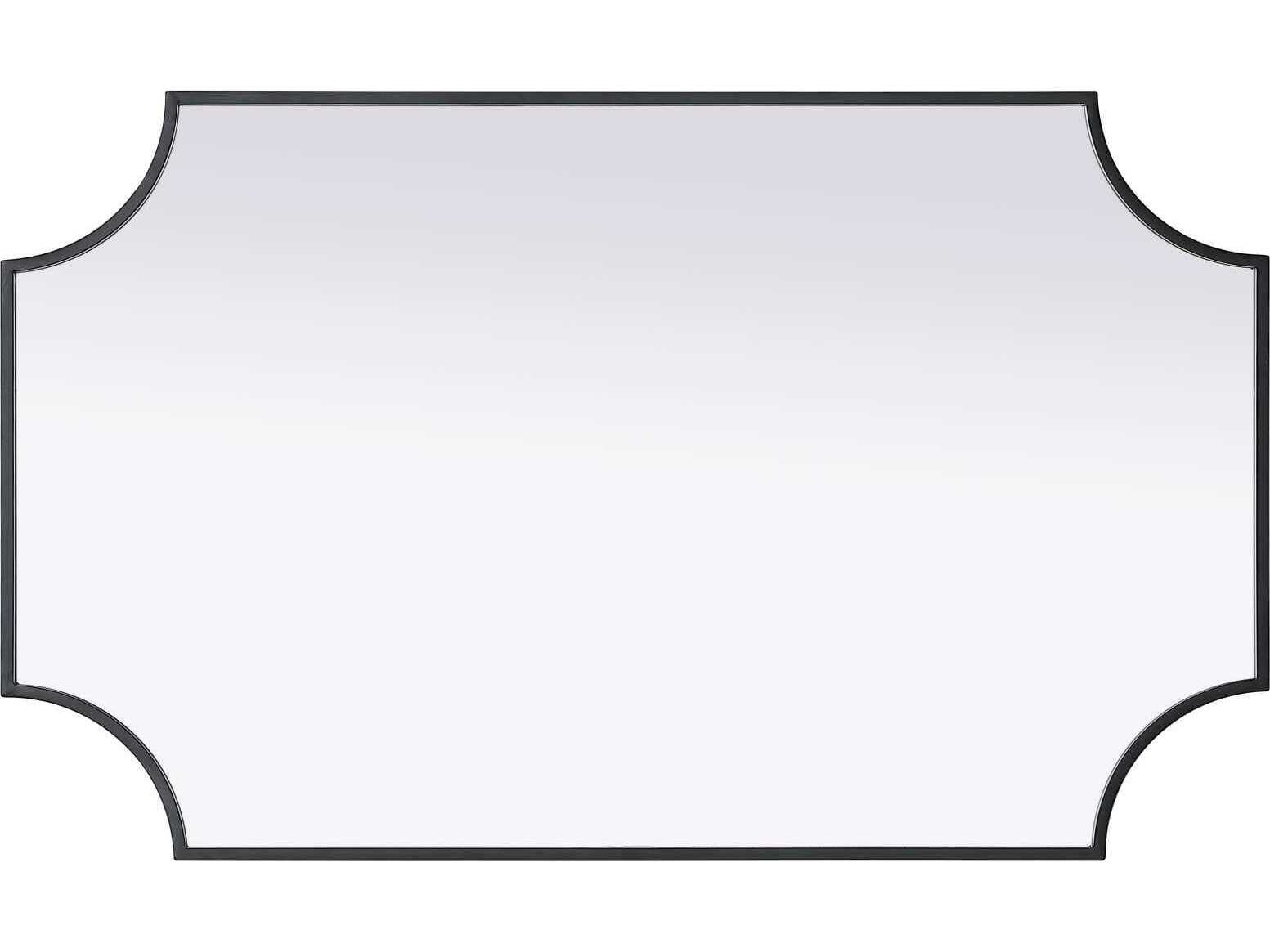 Elegant Lighting Everleigh Black Notched Wall Mirror