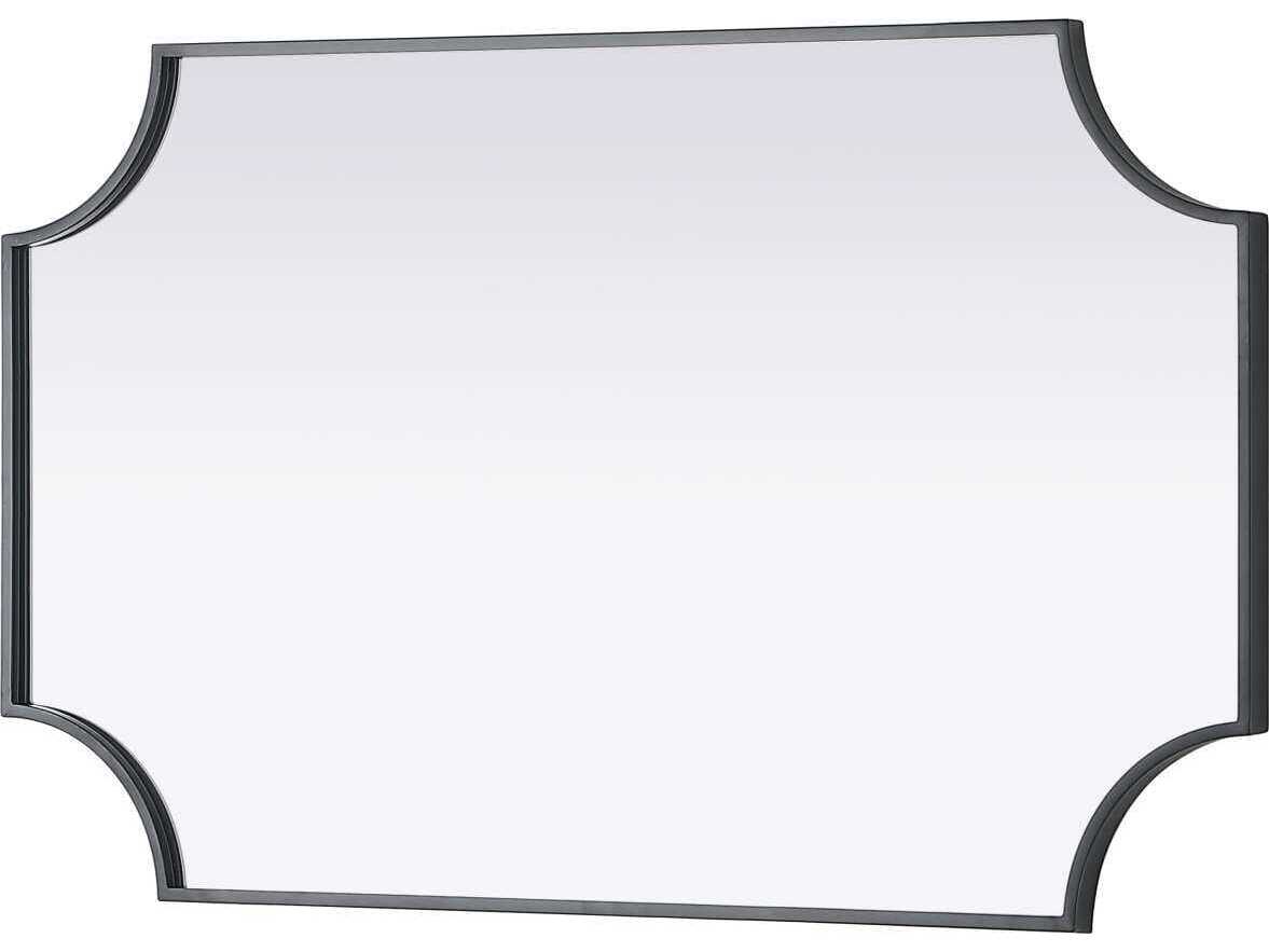 Elegant Lighting Everleigh Black Notched Wall Mirror