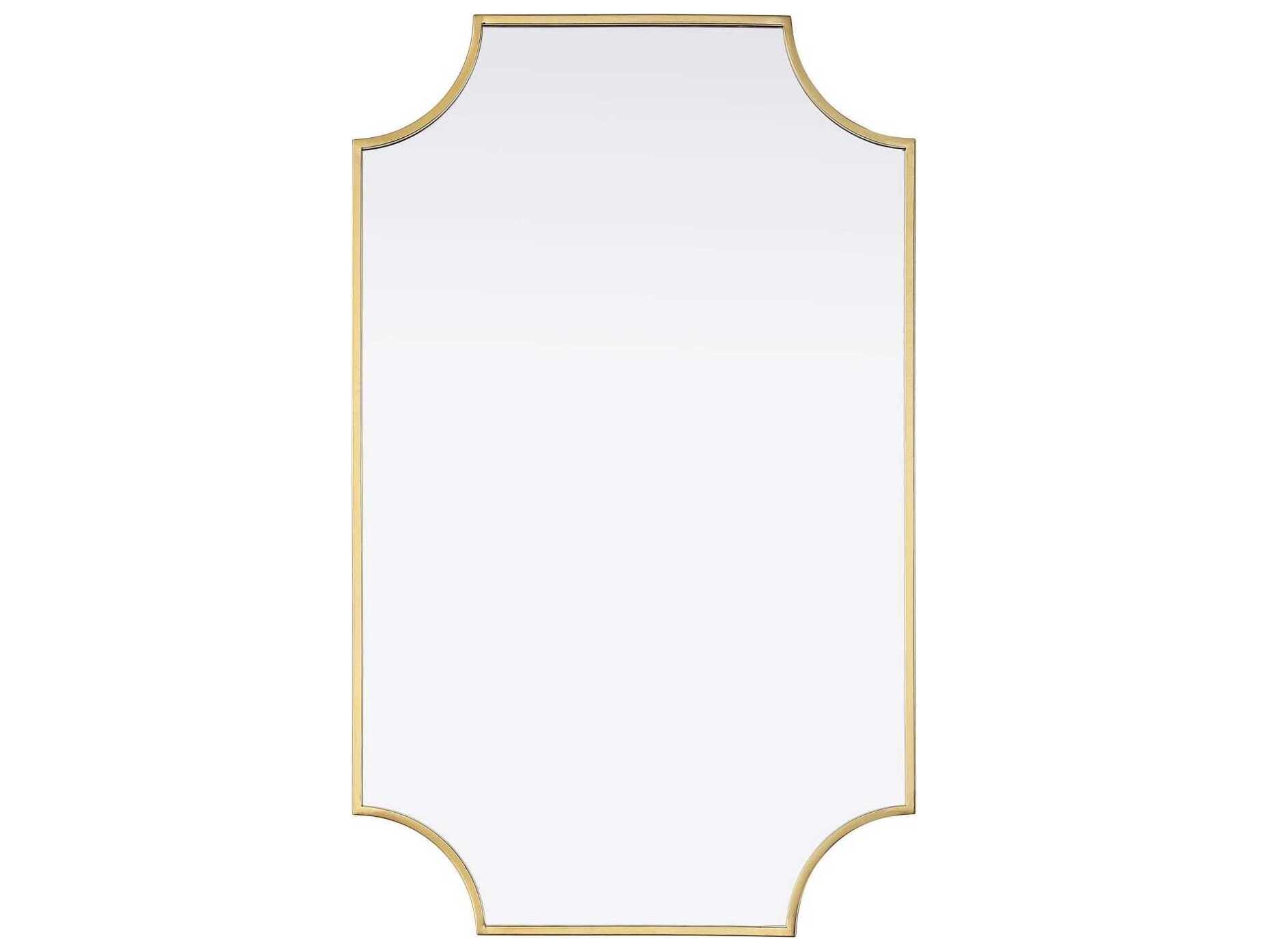 Elegant Lighting Everleigh Brass Notched Wall Mirror