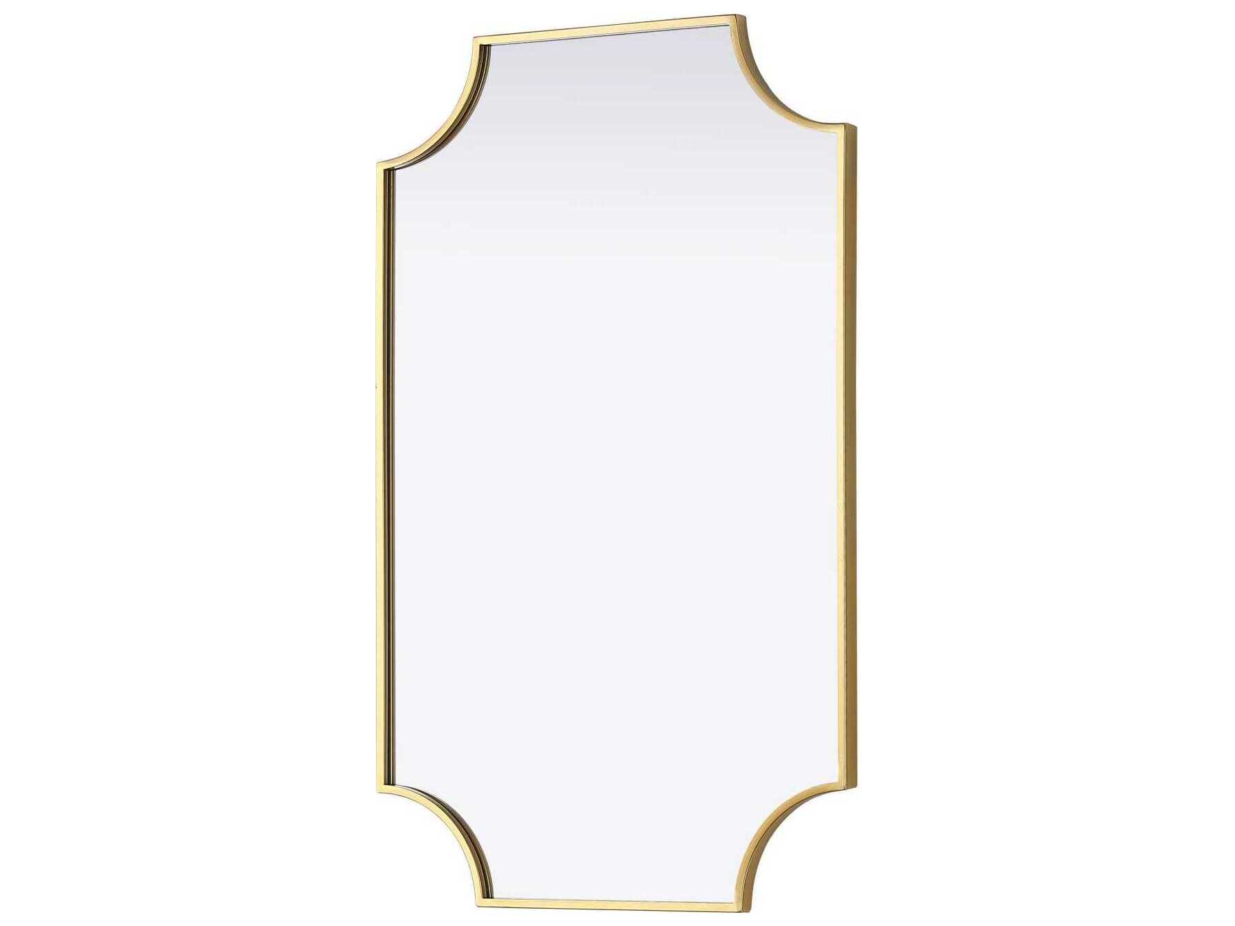 Elegant Lighting Everleigh Brass Notched Wall Mirror