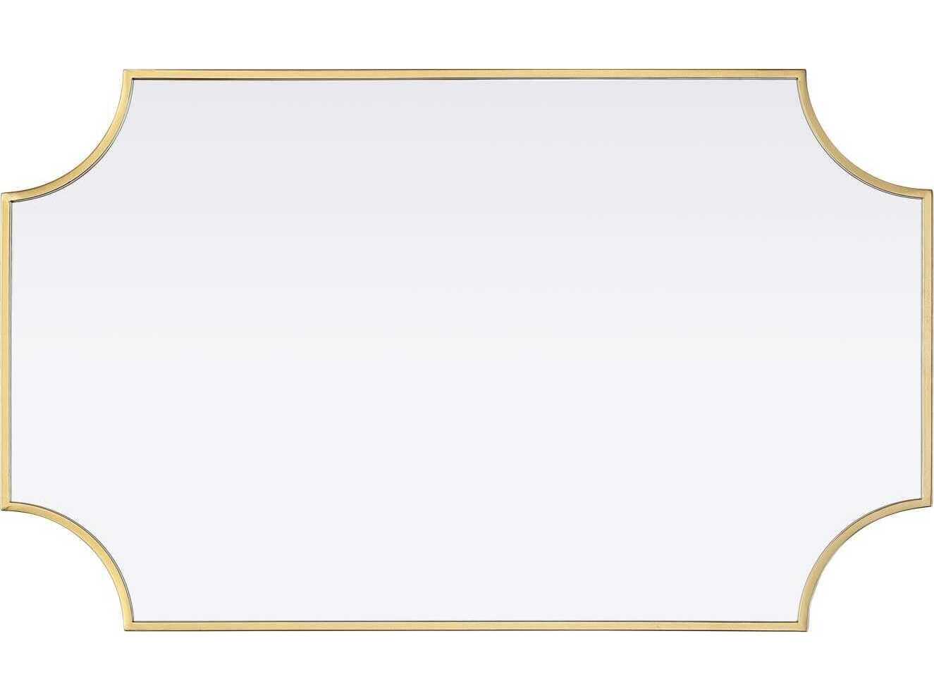 Elegant Lighting Everleigh Brass Notched Wall Mirror