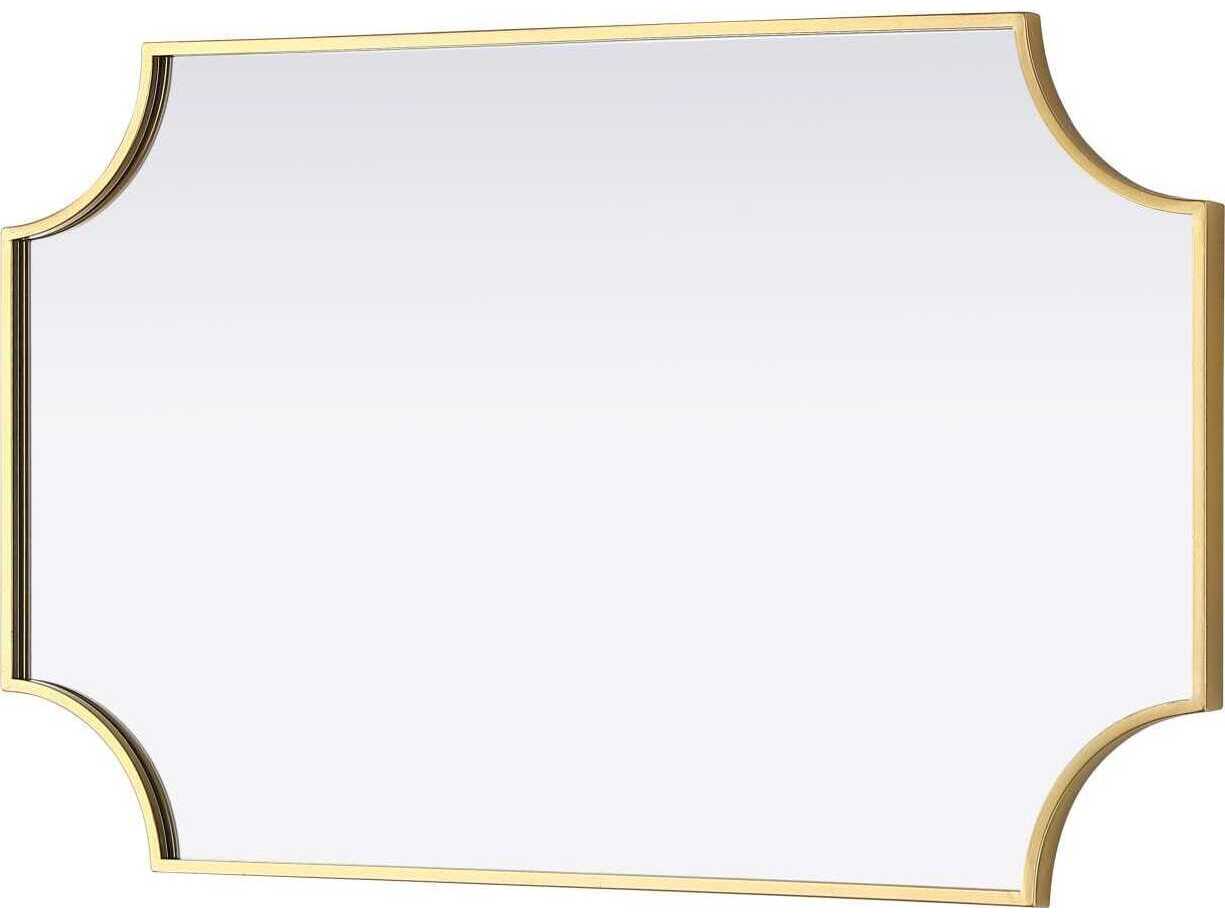 Elegant Lighting Everleigh Brass Notched Wall Mirror