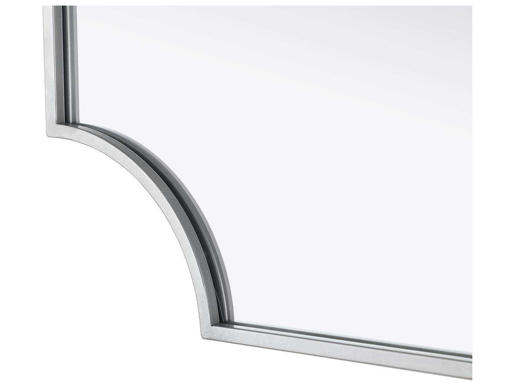 Elegant Lighting Everleigh Silver Notched Wall Mirror