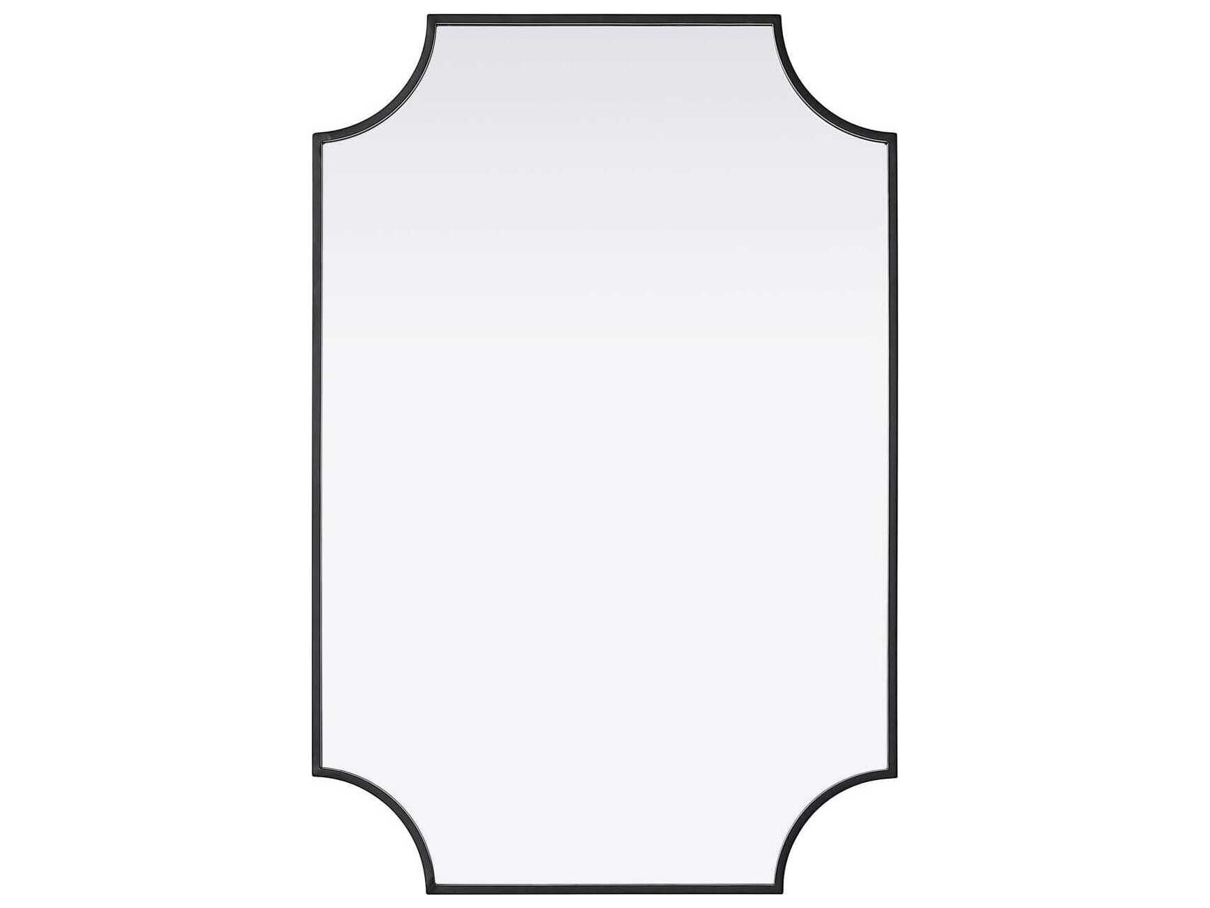 Elegant Lighting Everleigh Black Notched Wall Mirror