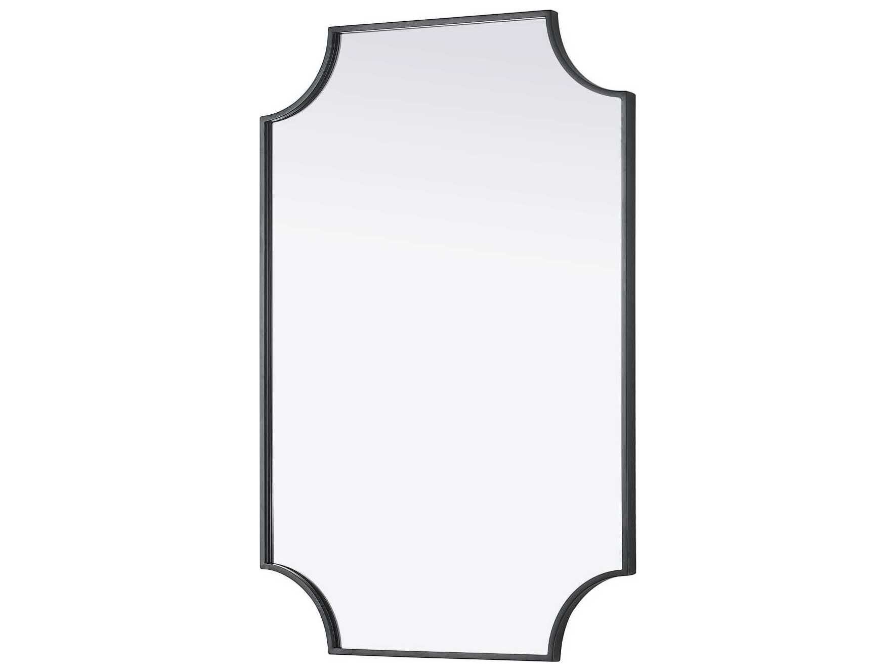 Elegant Lighting Everleigh Black Notched Wall Mirror