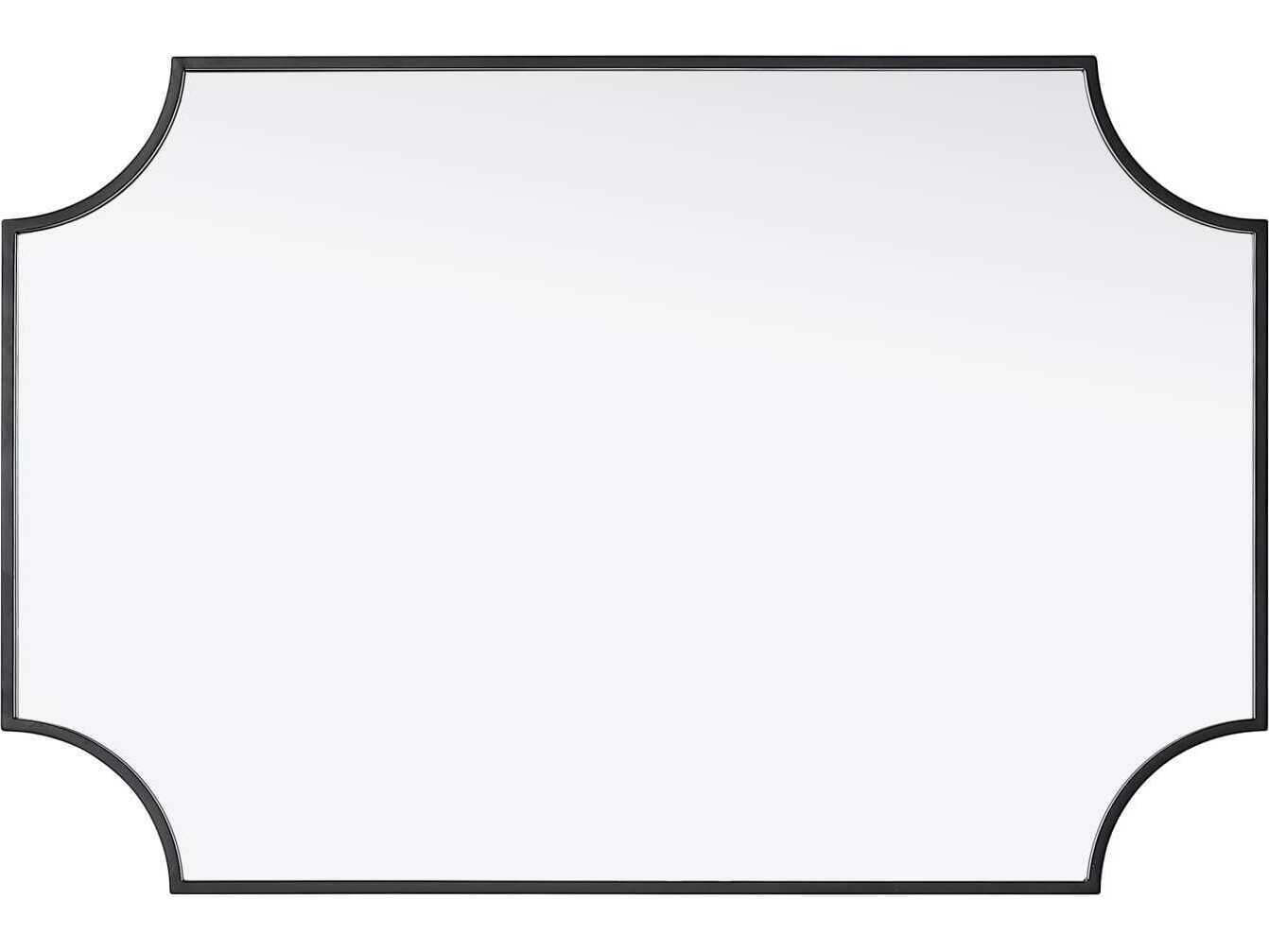 Elegant Lighting Everleigh Black Notched Wall Mirror