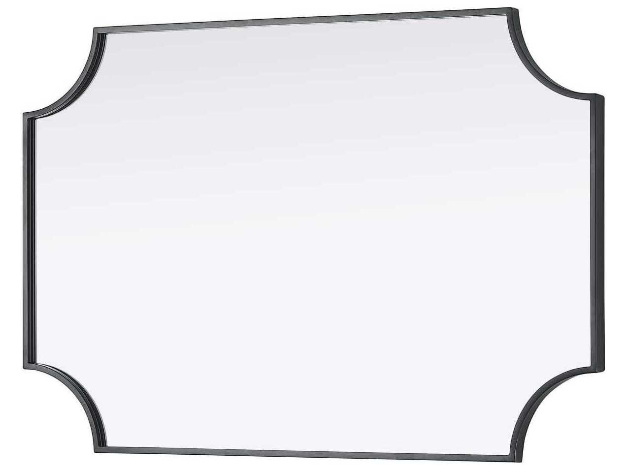 Elegant Lighting Everleigh Black Notched Wall Mirror