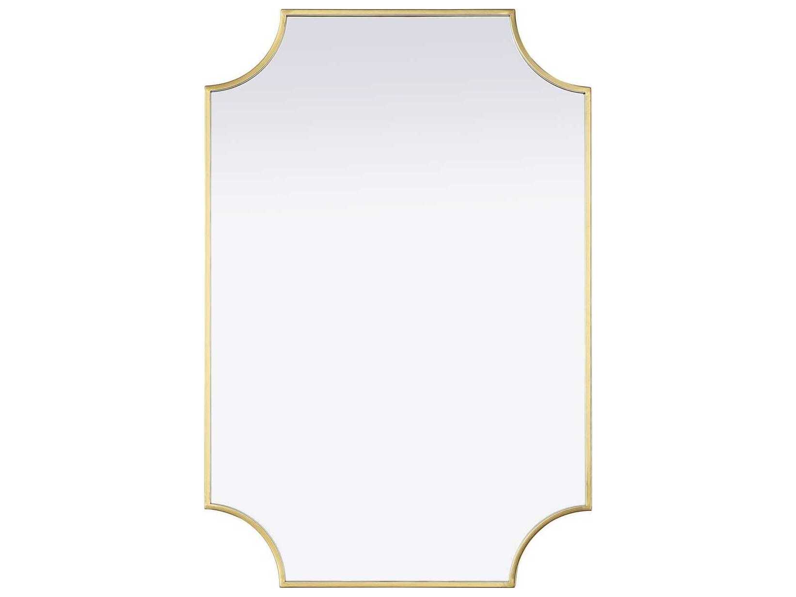 Elegant Lighting Everleigh Brass Notched Wall Mirror