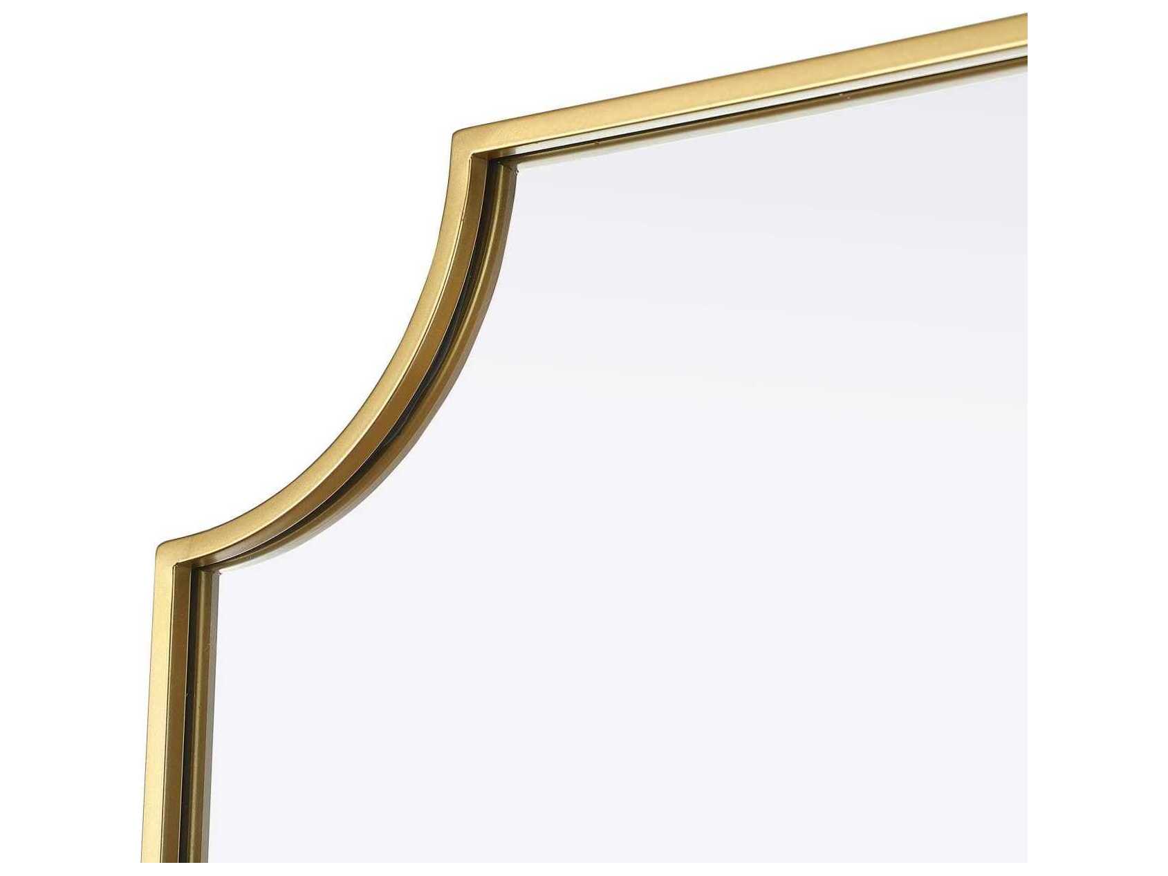 Elegant Lighting Everleigh Brass Notched Wall Mirror