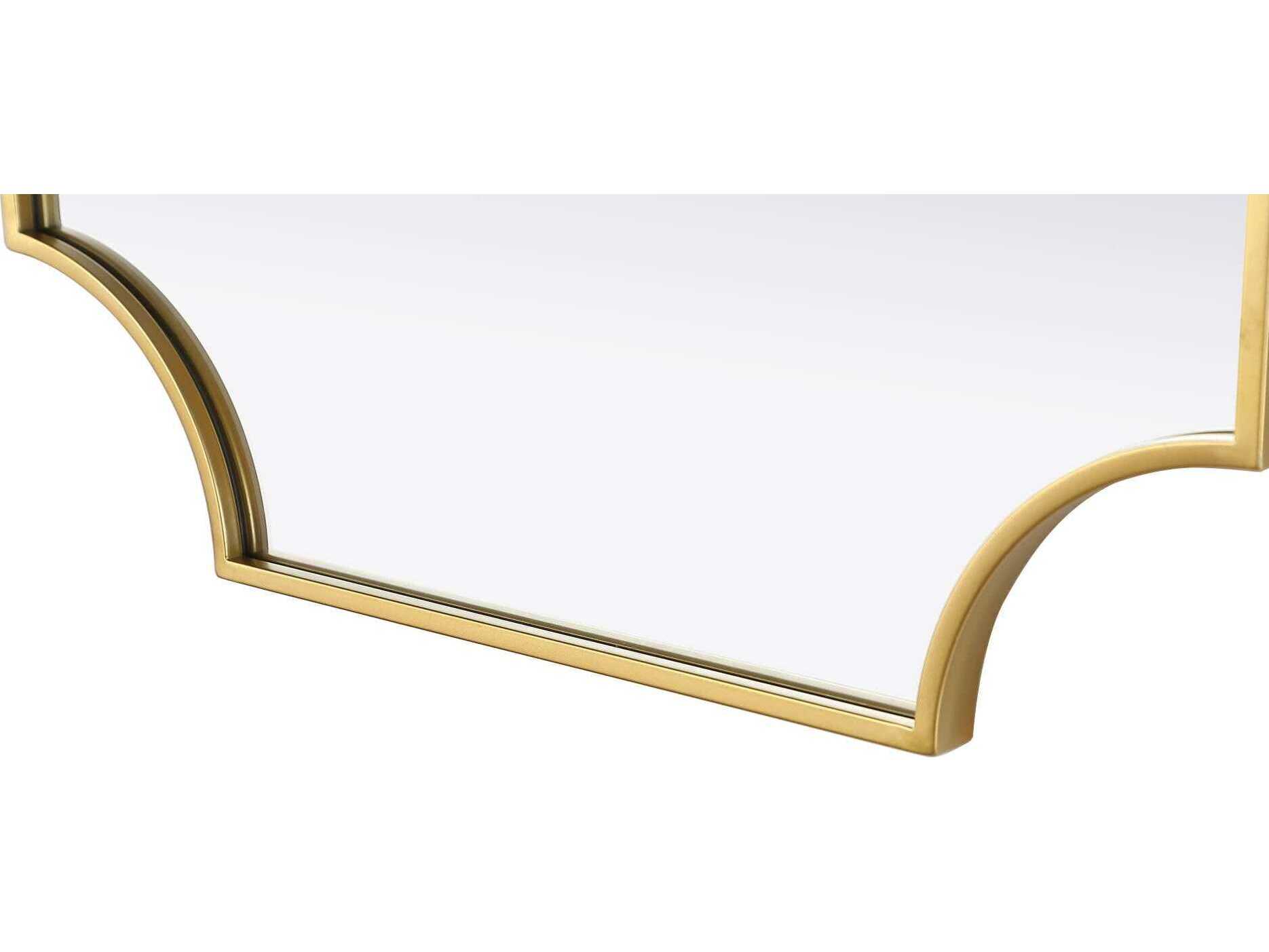 Elegant Lighting Everleigh Brass Notched Wall Mirror