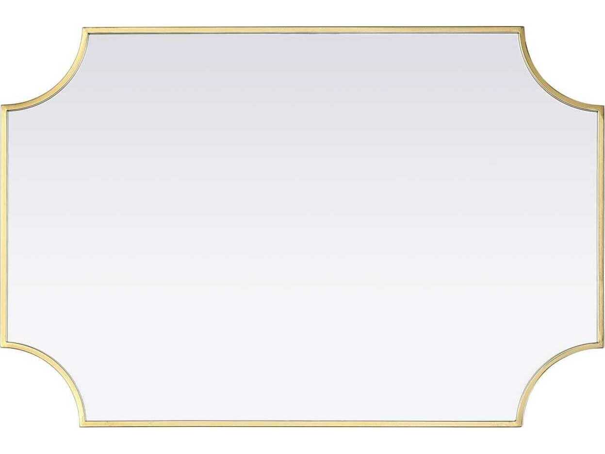 Elegant Lighting Everleigh Brass Notched Wall Mirror