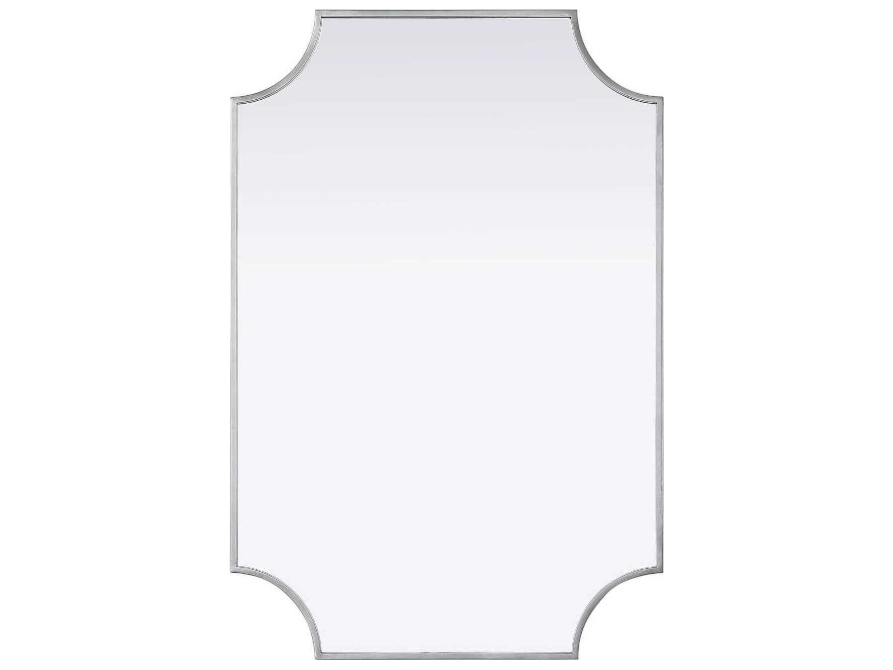 Elegant Lighting Everleigh Silver Notched Wall Mirror