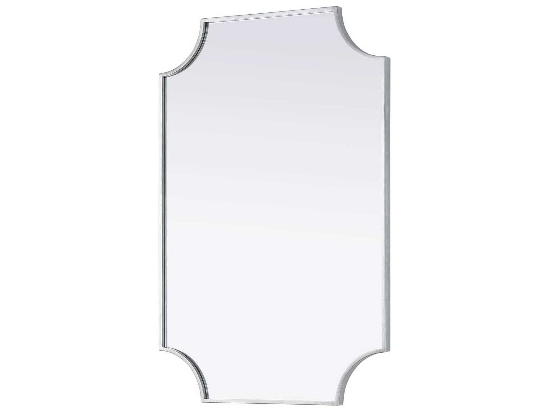 Elegant Lighting Everleigh Silver Notched Wall Mirror
