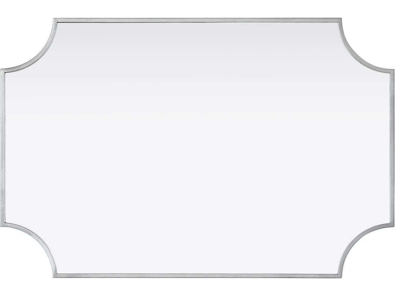 Elegant Lighting Everleigh Silver Notched Wall Mirror