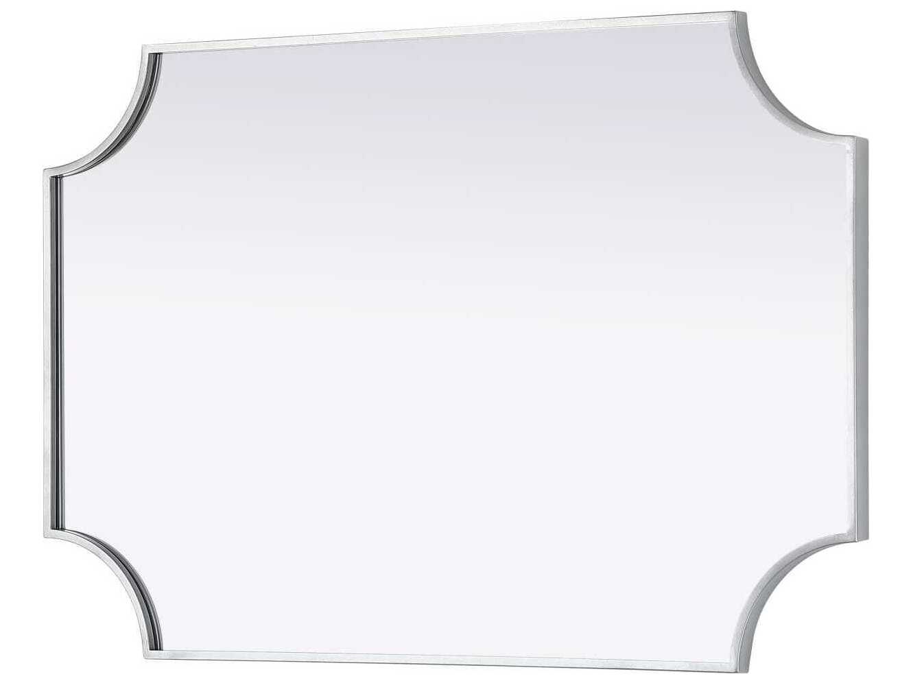 Elegant Lighting Everleigh Silver Notched Wall Mirror