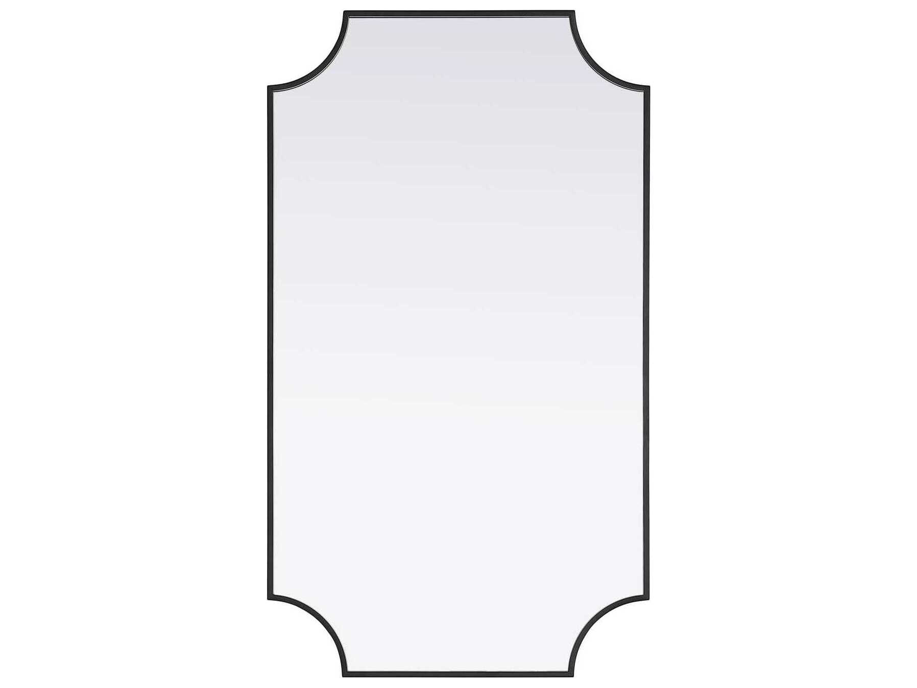 Elegant Lighting Everleigh Black Notched Wall Mirror