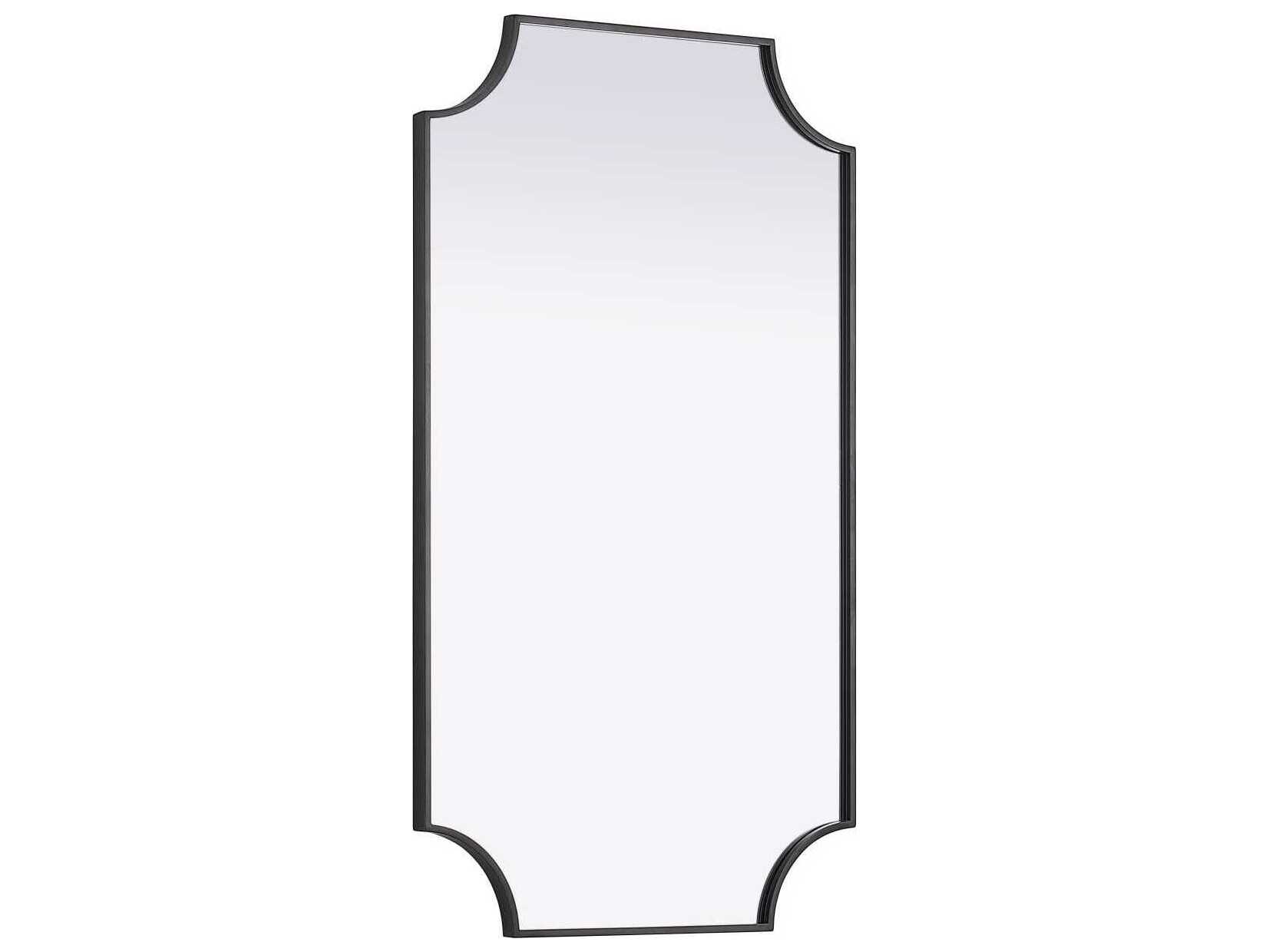 Elegant Lighting Everleigh Black Notched Wall Mirror