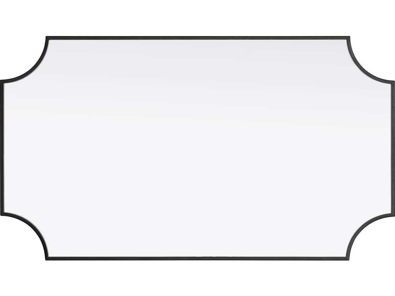 Elegant Lighting Everleigh Black Notched Wall Mirror