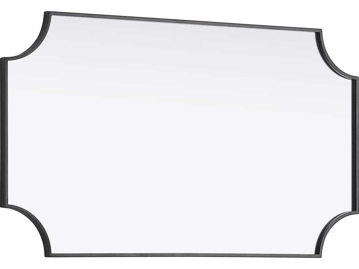 Elegant Lighting Everleigh Black Notched Wall Mirror