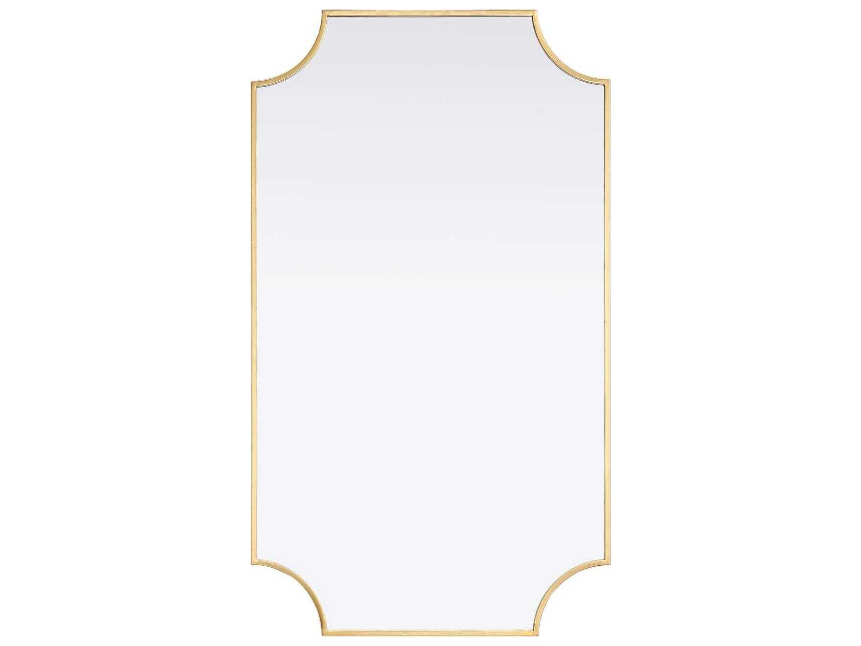 Elegant Lighting Everleigh Brass Notched Wall Mirror