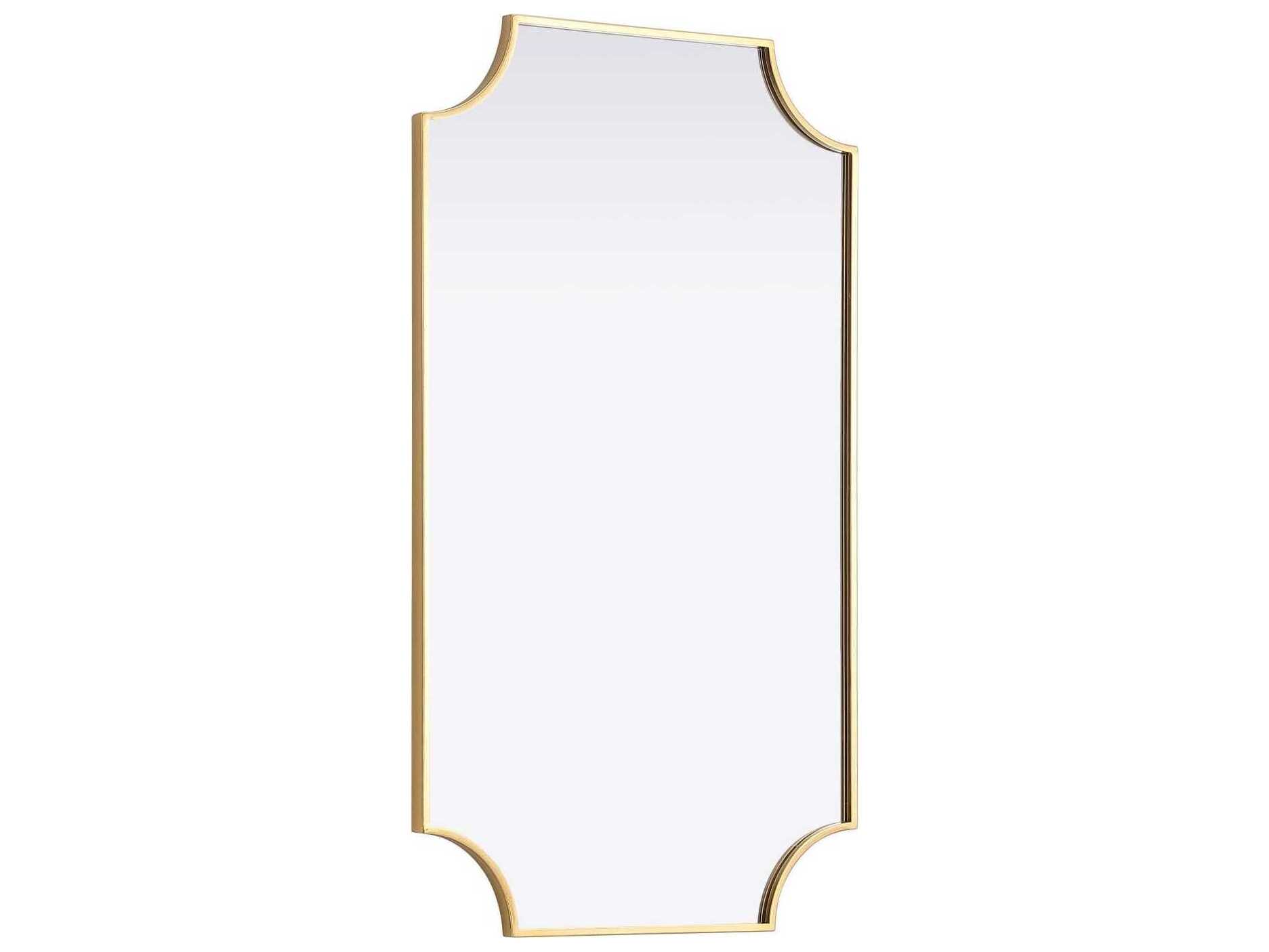 Elegant Lighting Everleigh Brass Notched Wall Mirror