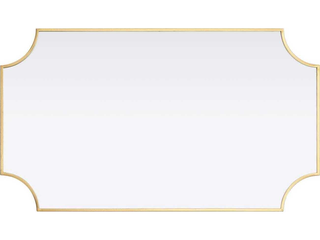 Elegant Lighting Everleigh Brass Notched Wall Mirror