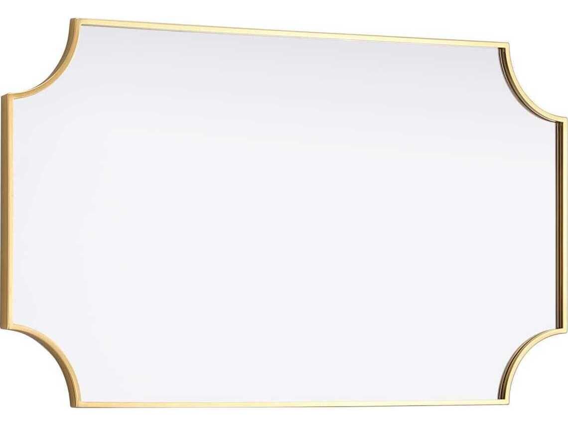 Elegant Lighting Everleigh Brass Notched Wall Mirror