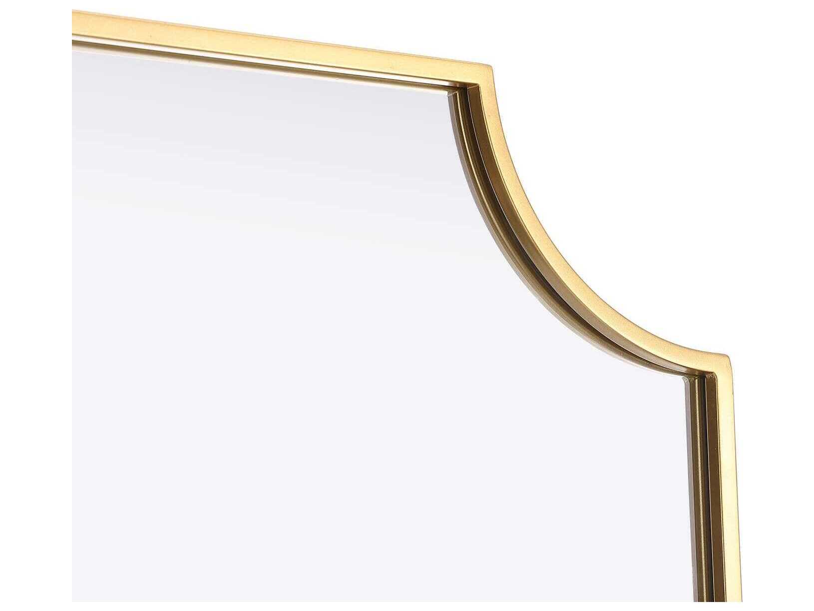 Elegant Lighting Everleigh Brass Notched Wall Mirror