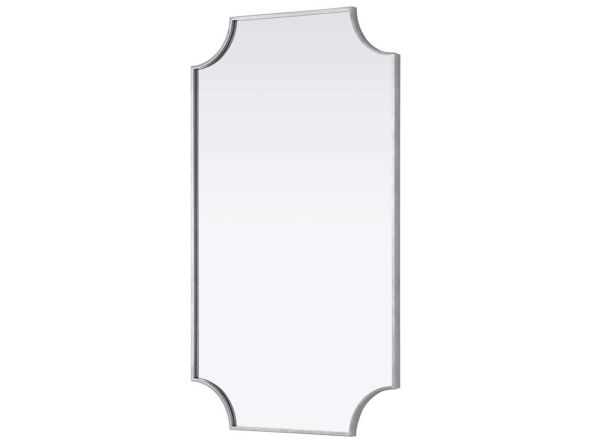 Elegant Lighting Everleigh Silver Notched Wall Mirror