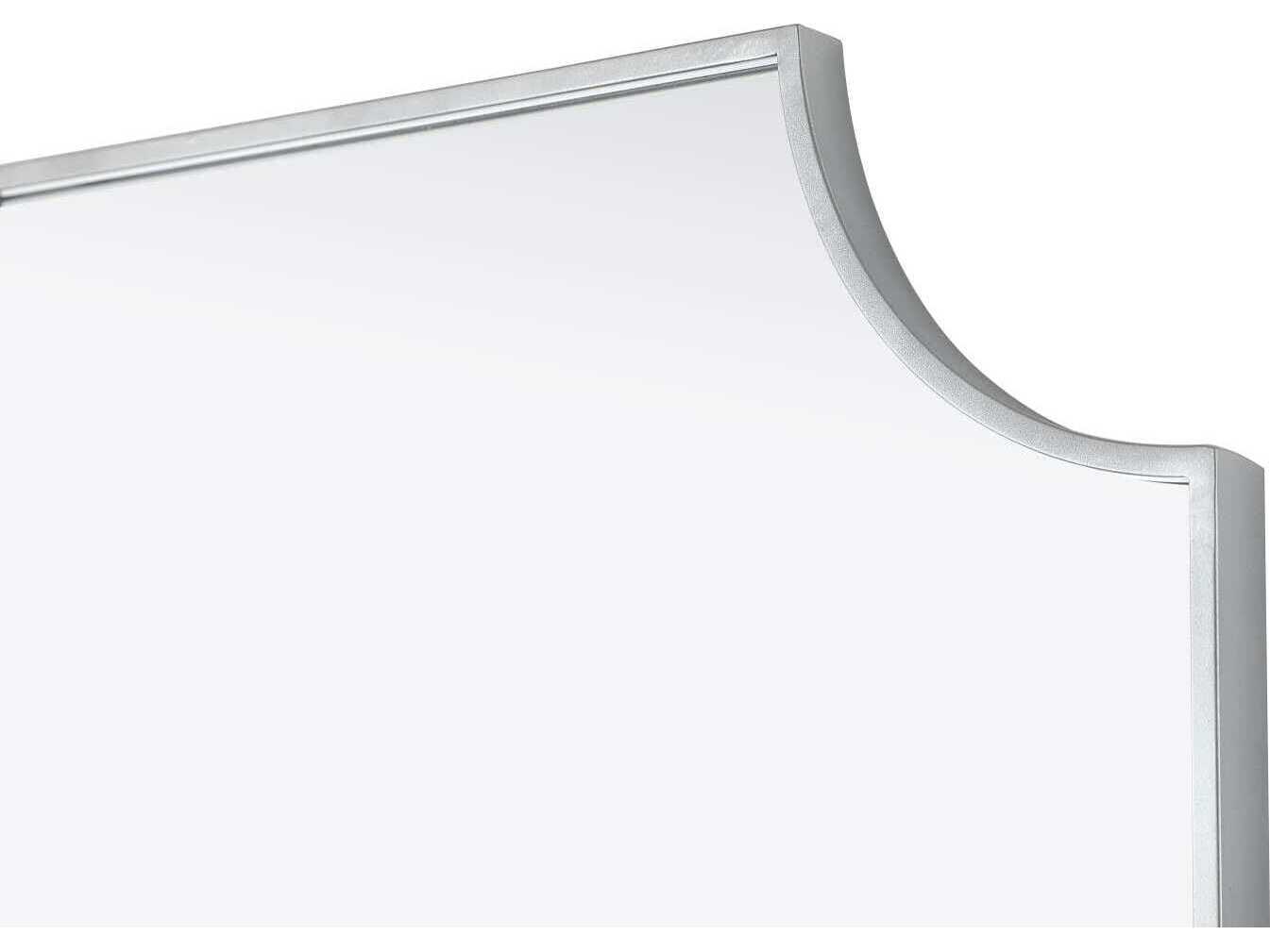 Elegant Lighting Everleigh Silver Notched Wall Mirror