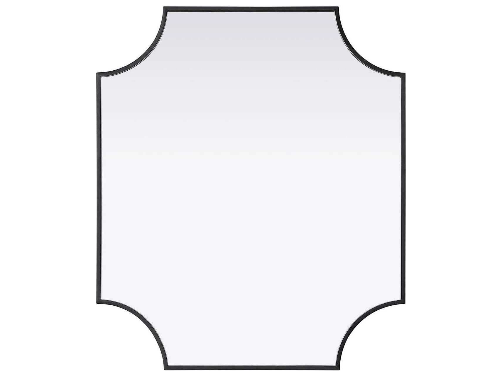 Elegant Lighting Everleigh Black Notched Wall Mirror