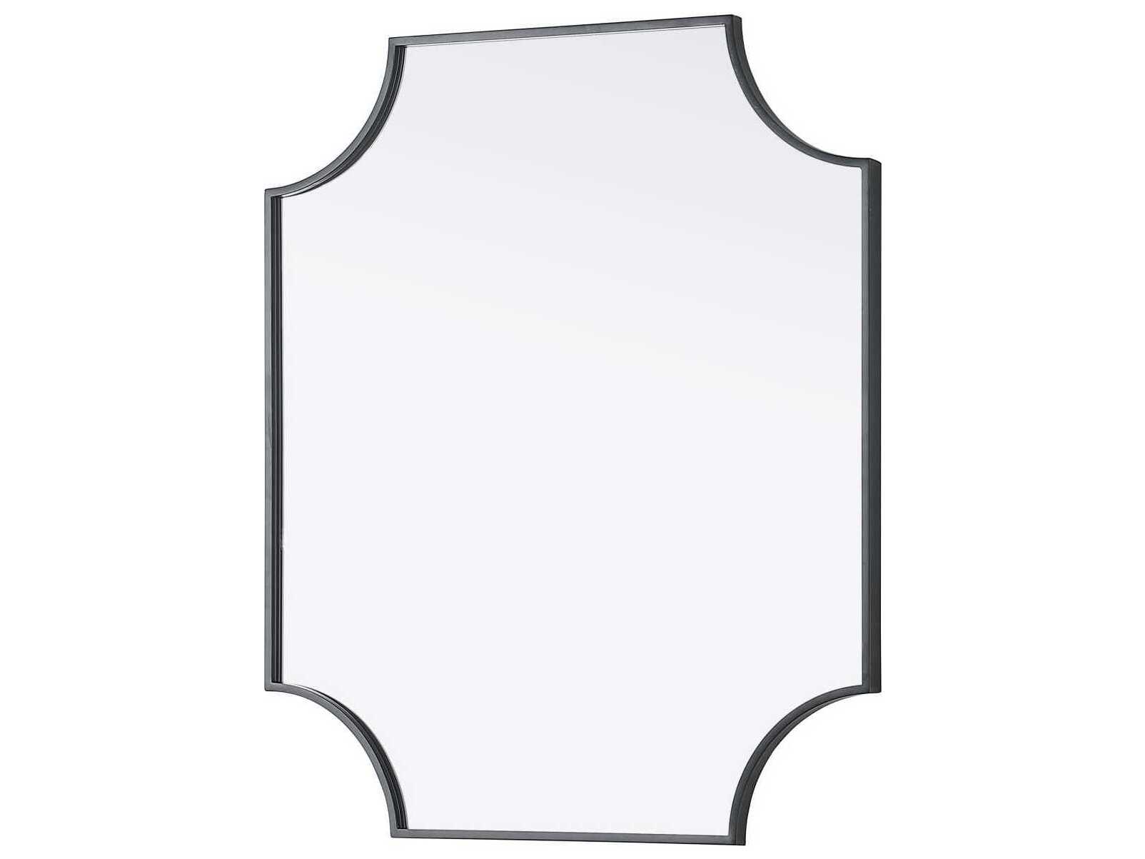 Elegant Lighting Everleigh Black Notched Wall Mirror