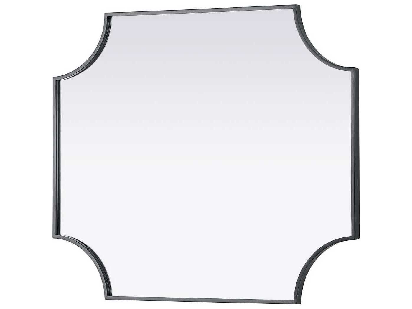 Elegant Lighting Everleigh Black Notched Wall Mirror