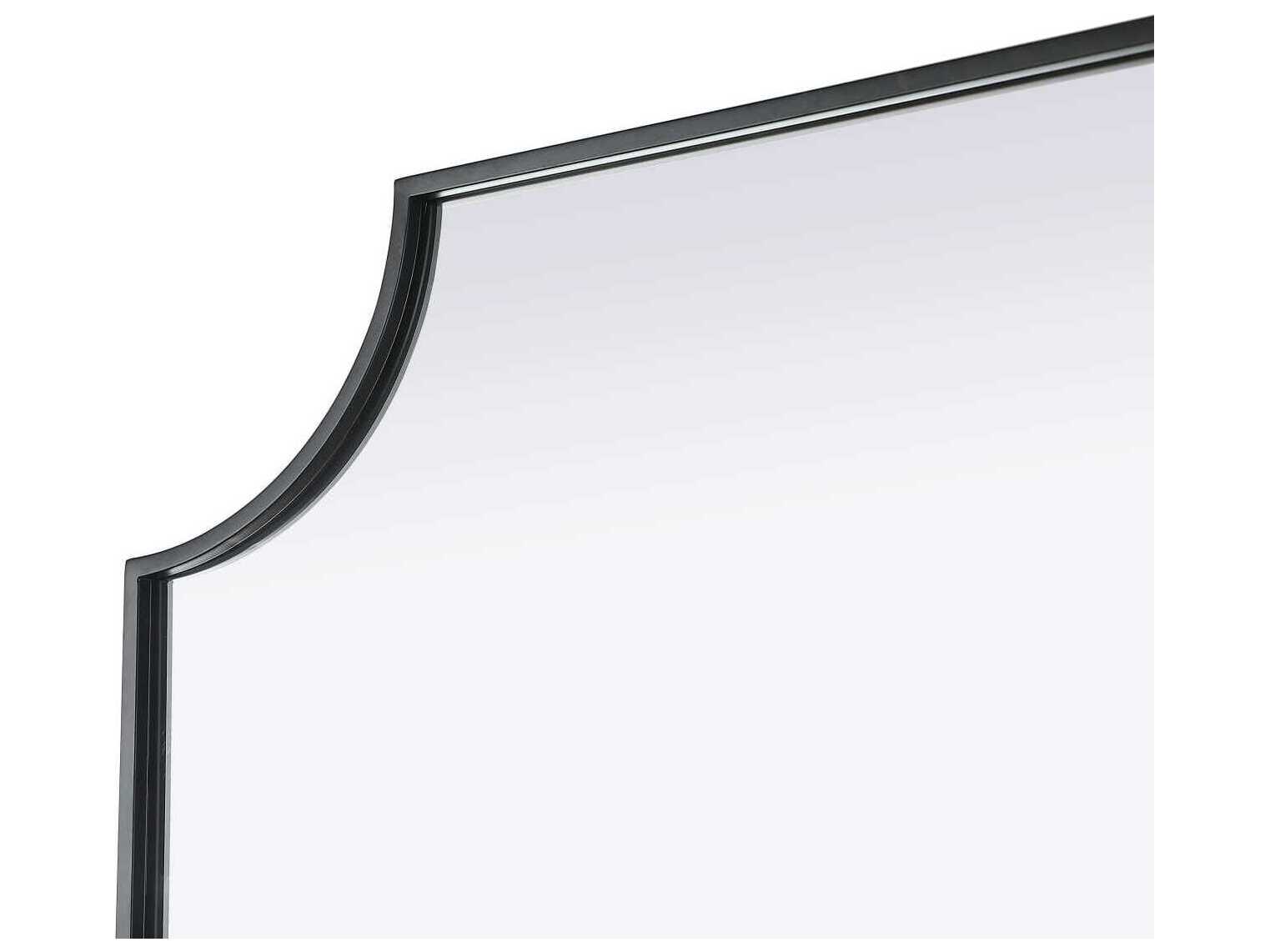 Elegant Lighting Everleigh Black Notched Wall Mirror