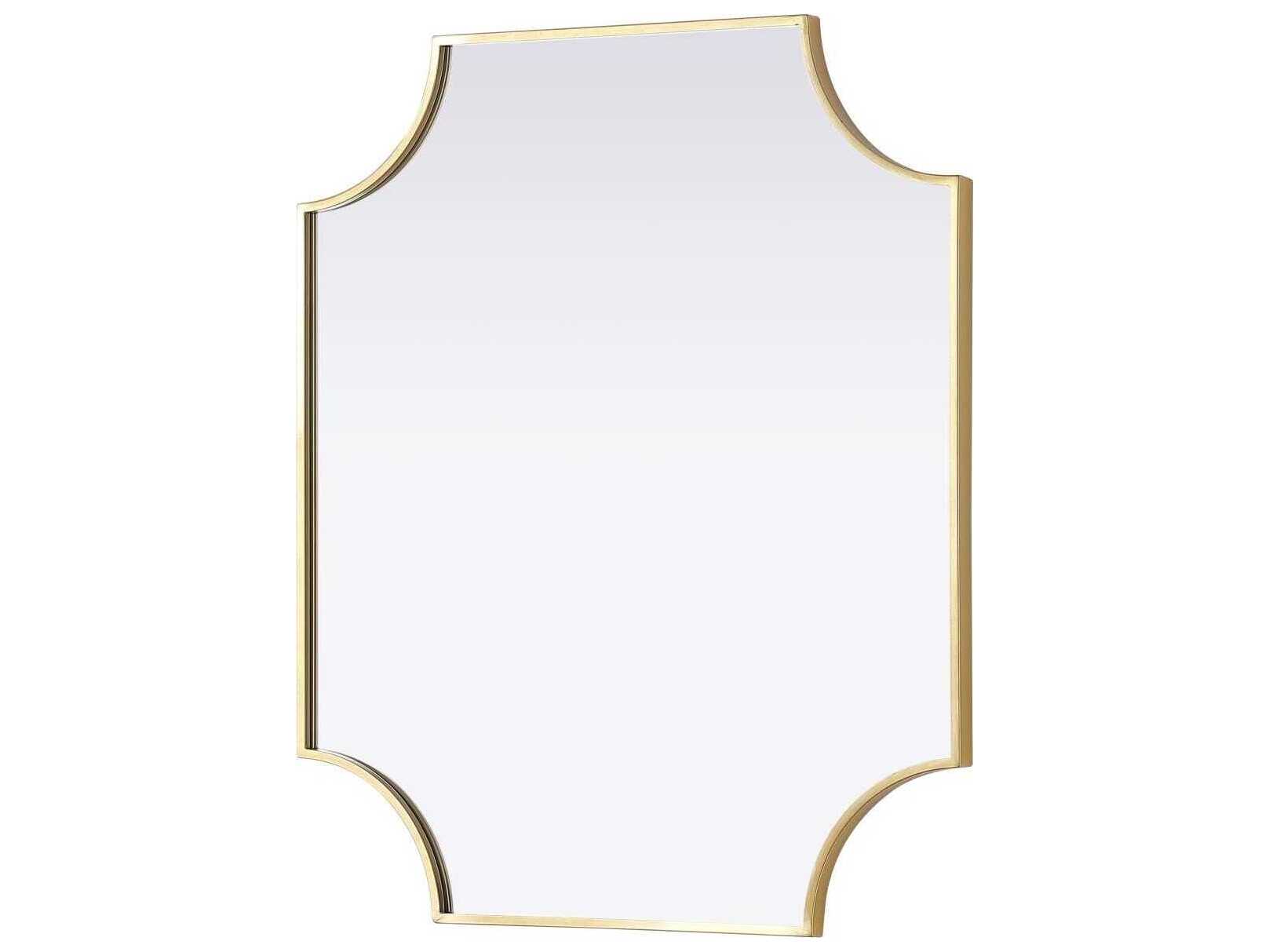 Elegant Lighting Everleigh Brass Notched Wall Mirror