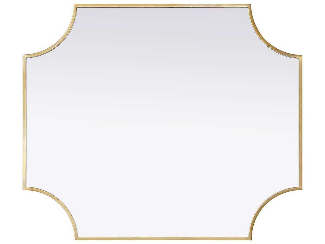Elegant Lighting Everleigh Brass Notched Wall Mirror