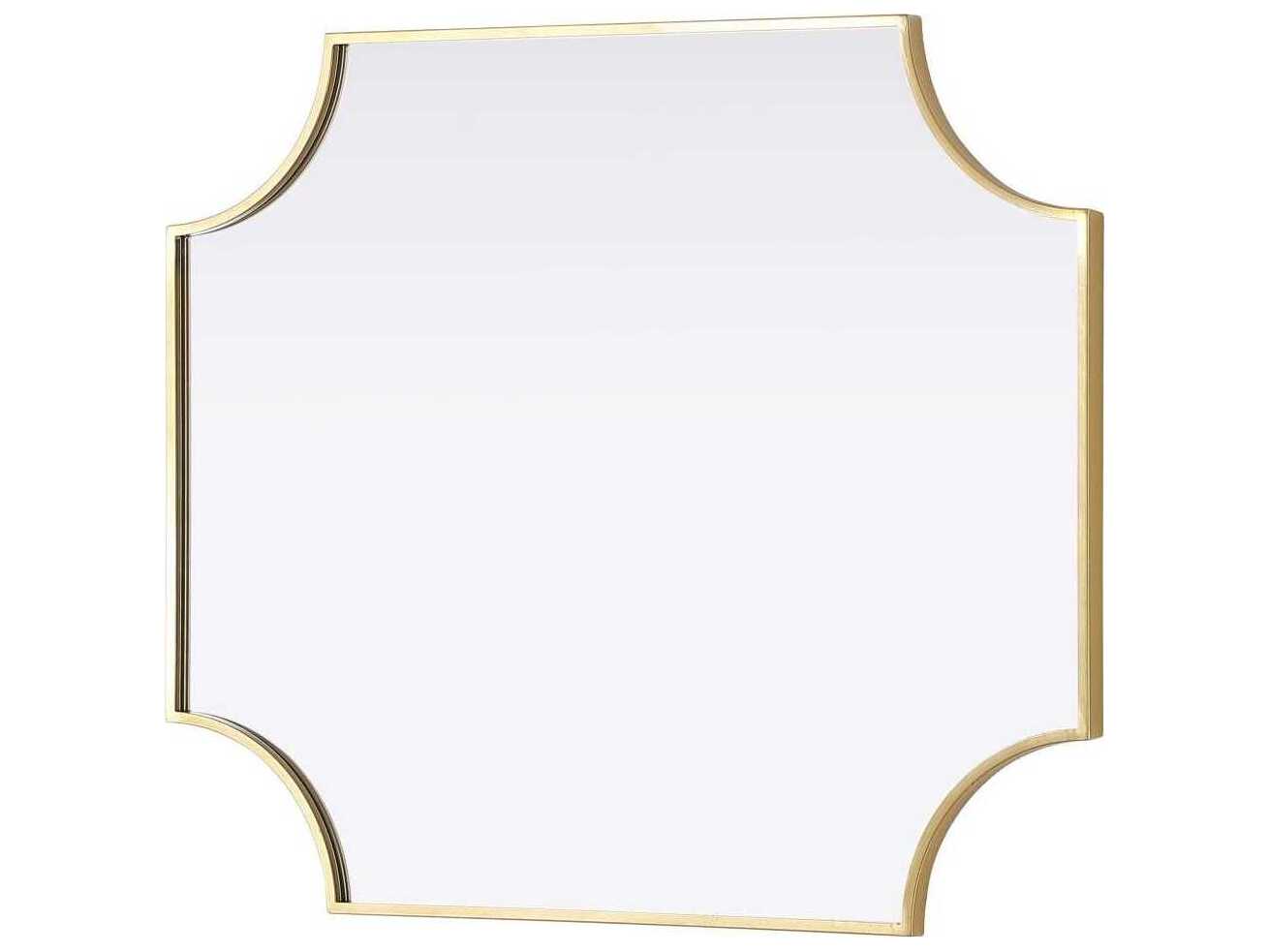 Elegant Lighting Everleigh Brass Notched Wall Mirror