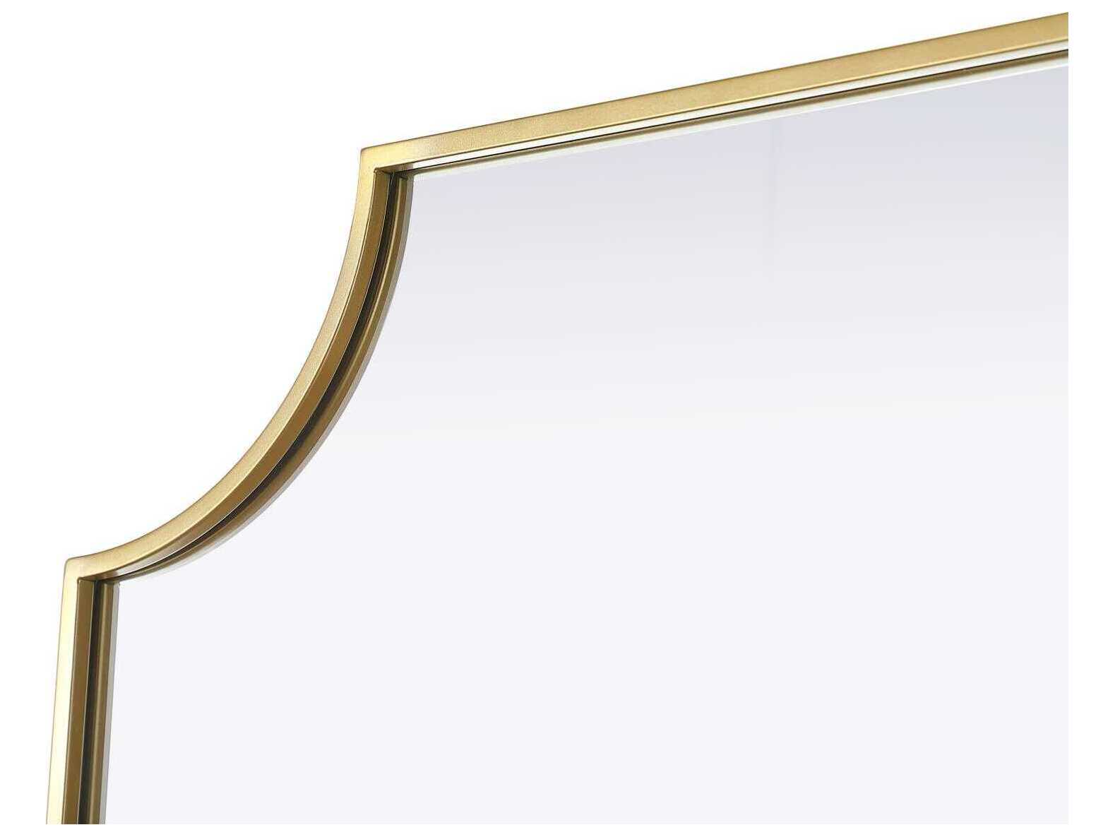 Elegant Lighting Everleigh Brass Notched Wall Mirror