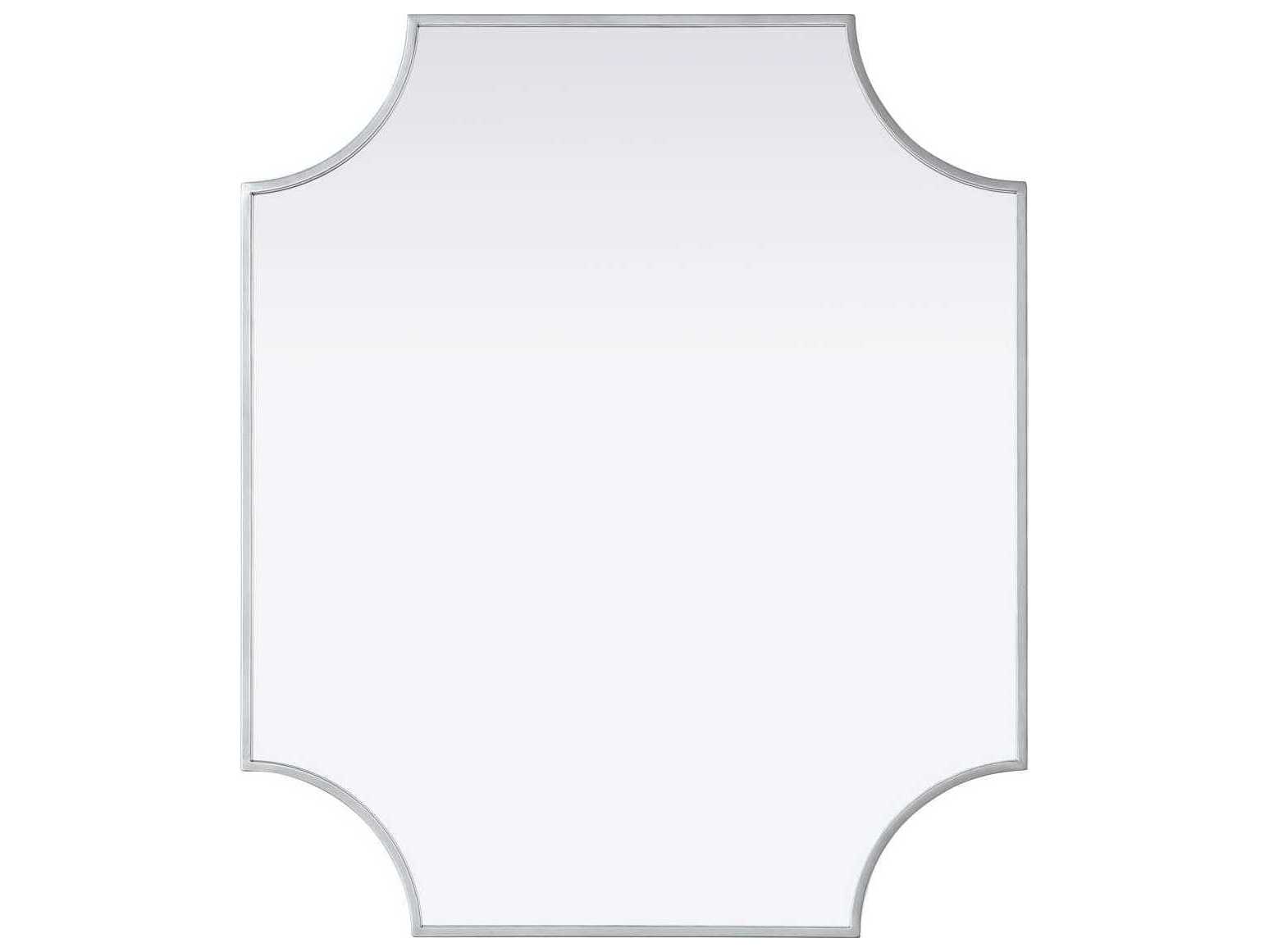 Elegant Lighting Everleigh Silver Notched Wall Mirror