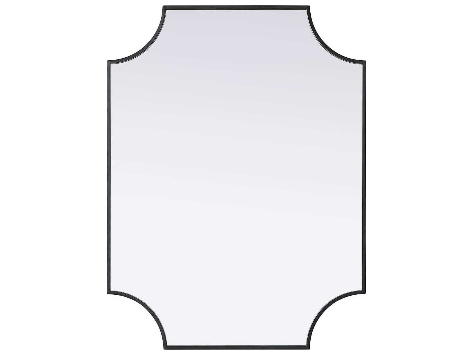 Elegant Lighting Everleigh Black Notched Wall Mirror