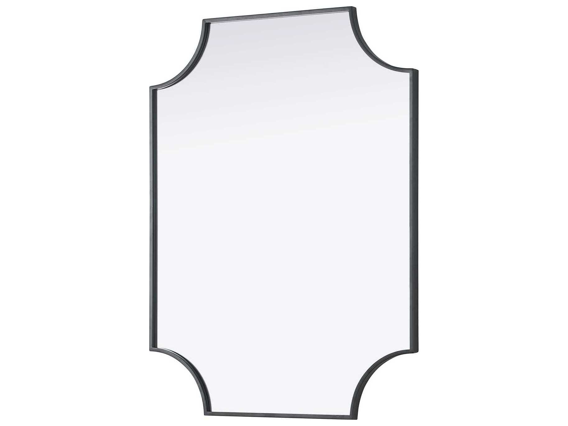 Elegant Lighting Everleigh Black Notched Wall Mirror