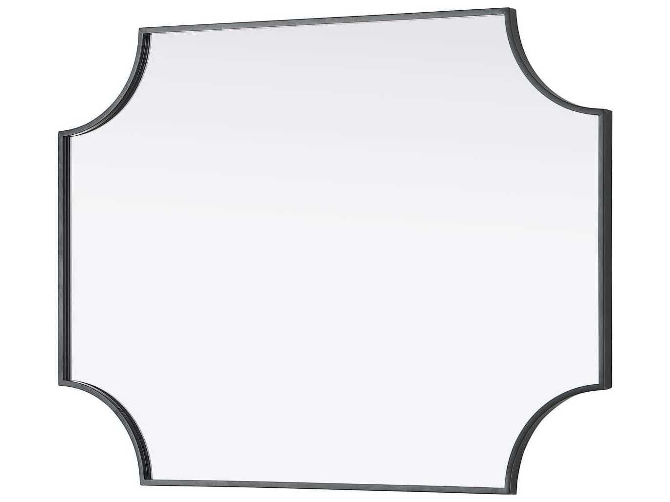 Elegant Lighting Everleigh Black Notched Wall Mirror