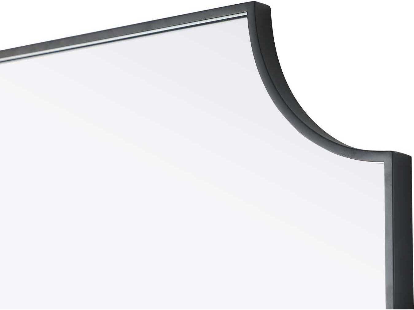 Elegant Lighting Everleigh Black Notched Wall Mirror