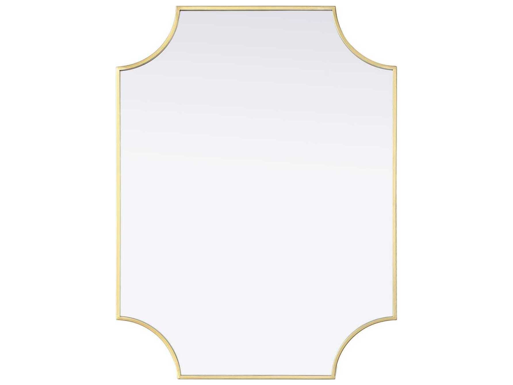 Elegant Lighting Everleigh Brass Notched Wall Mirror